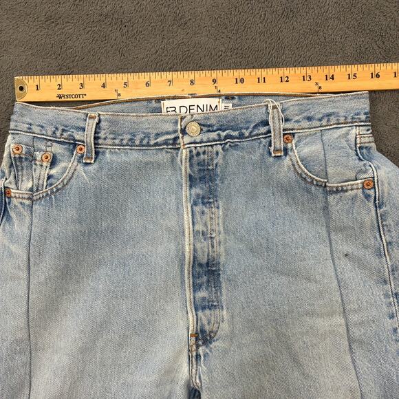 EB Denim Jeans Blue Unraveled Straight Leg Light Wash Destressed Women's Size 31 - Picture 4 of 14